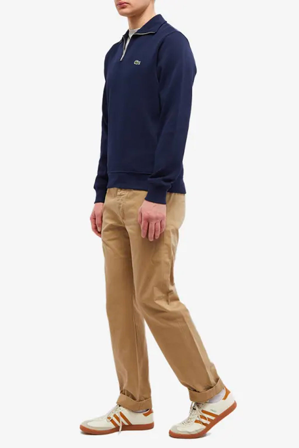 LACOSTE ESSENTIALS HALF ZIP RIBBED KNIT AH0235