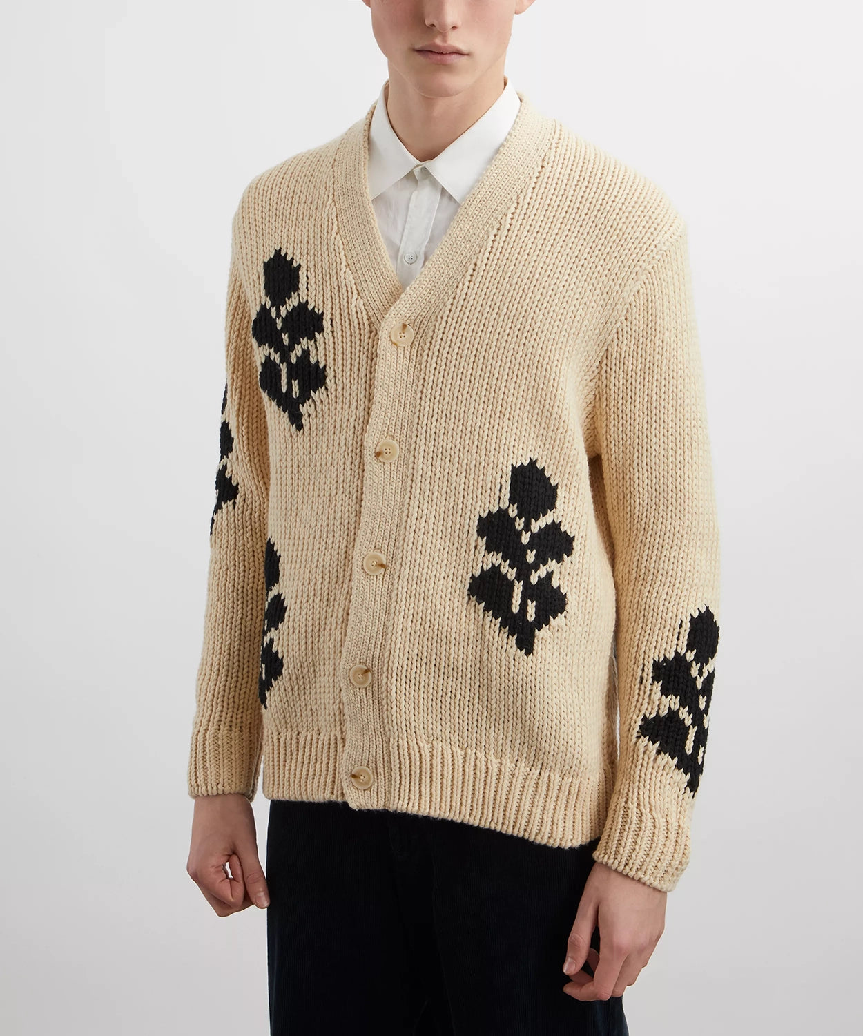 NN07 MIKA CHUNKY INTARSIA PATTERN CARDIGAN 6620