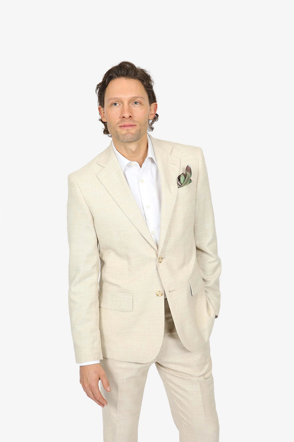 HARDY AMIES BRINSLEY LINEN WEAVE SUIT JACKET JKT525