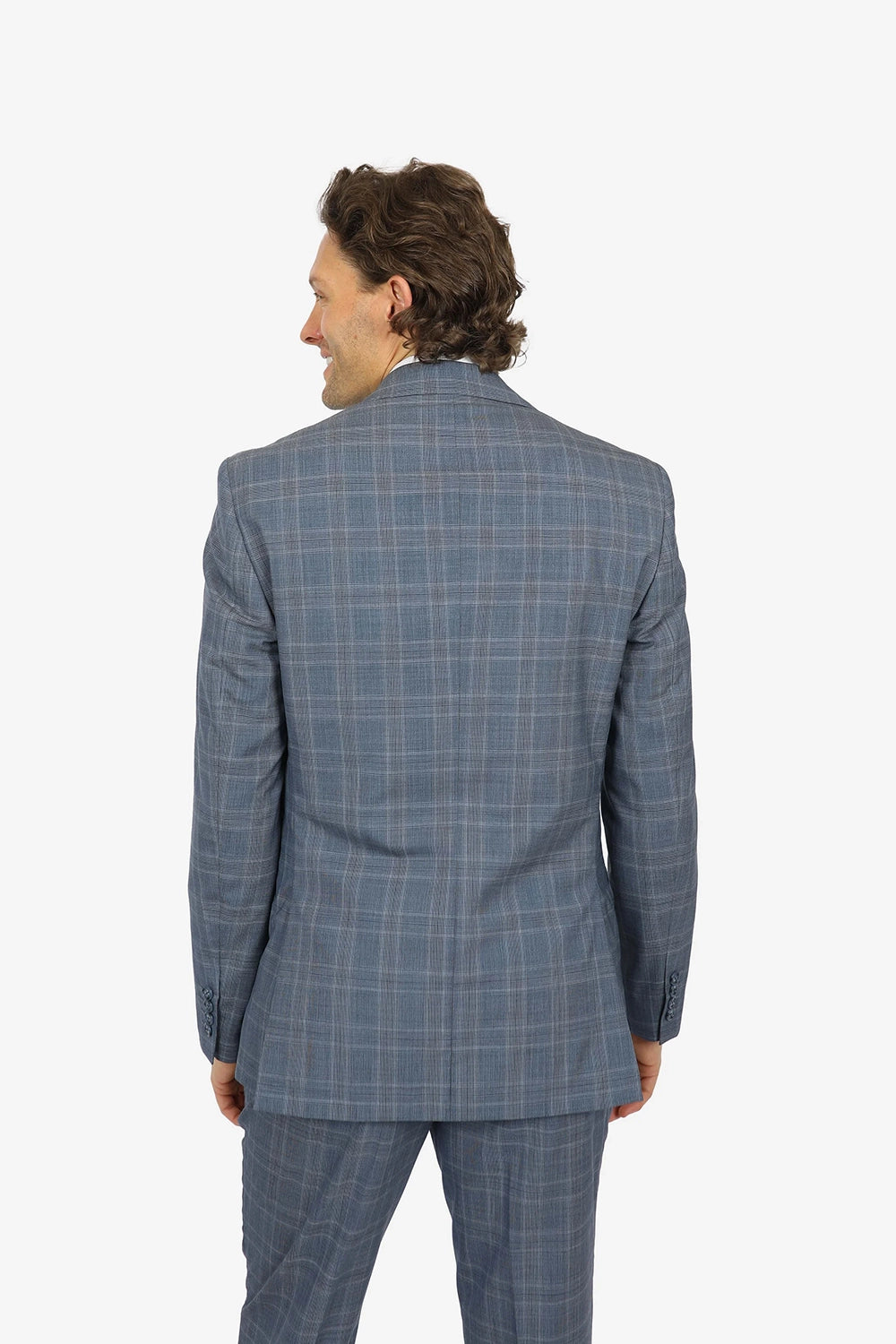 HARDY AMIES BRINSLEY POW CHECK WOOL SUIT JACKET JKT524