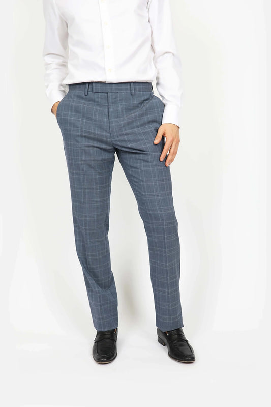 HARDY AMIES BRINSLEY POW CHECK WOOL SUIT TROUSER PNT524