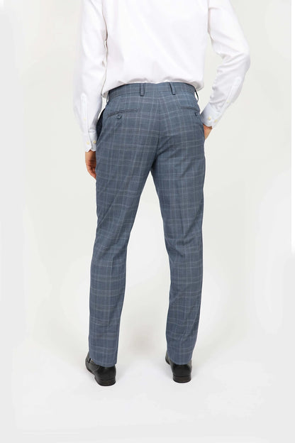 HARDY AMIES BRINSLEY POW CHECK WOOL SUIT TROUSER PNT524