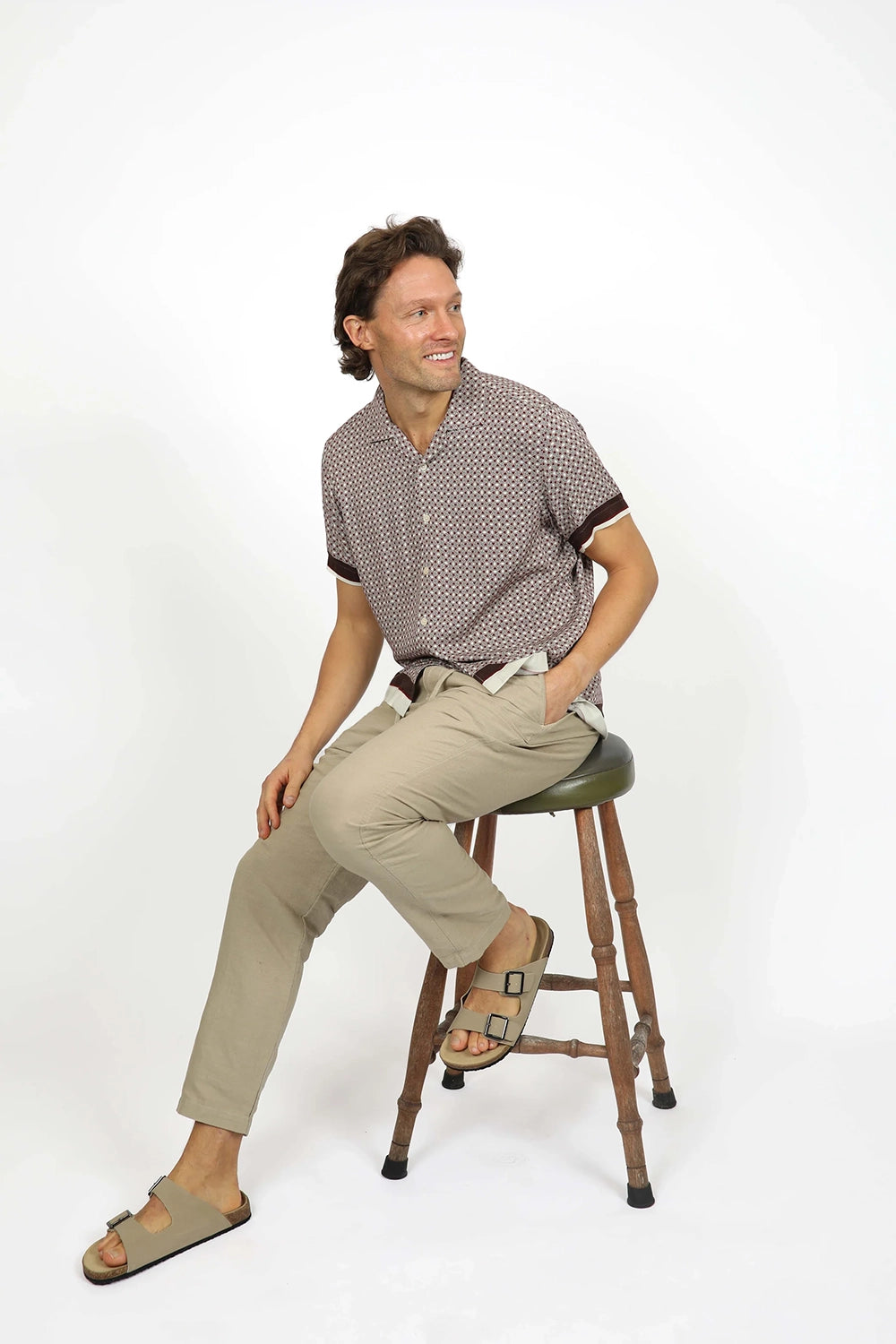 JAMES HARPER RELAXED FIT CUBAN COLLAR BORDER S/S SHIRT JHS576
