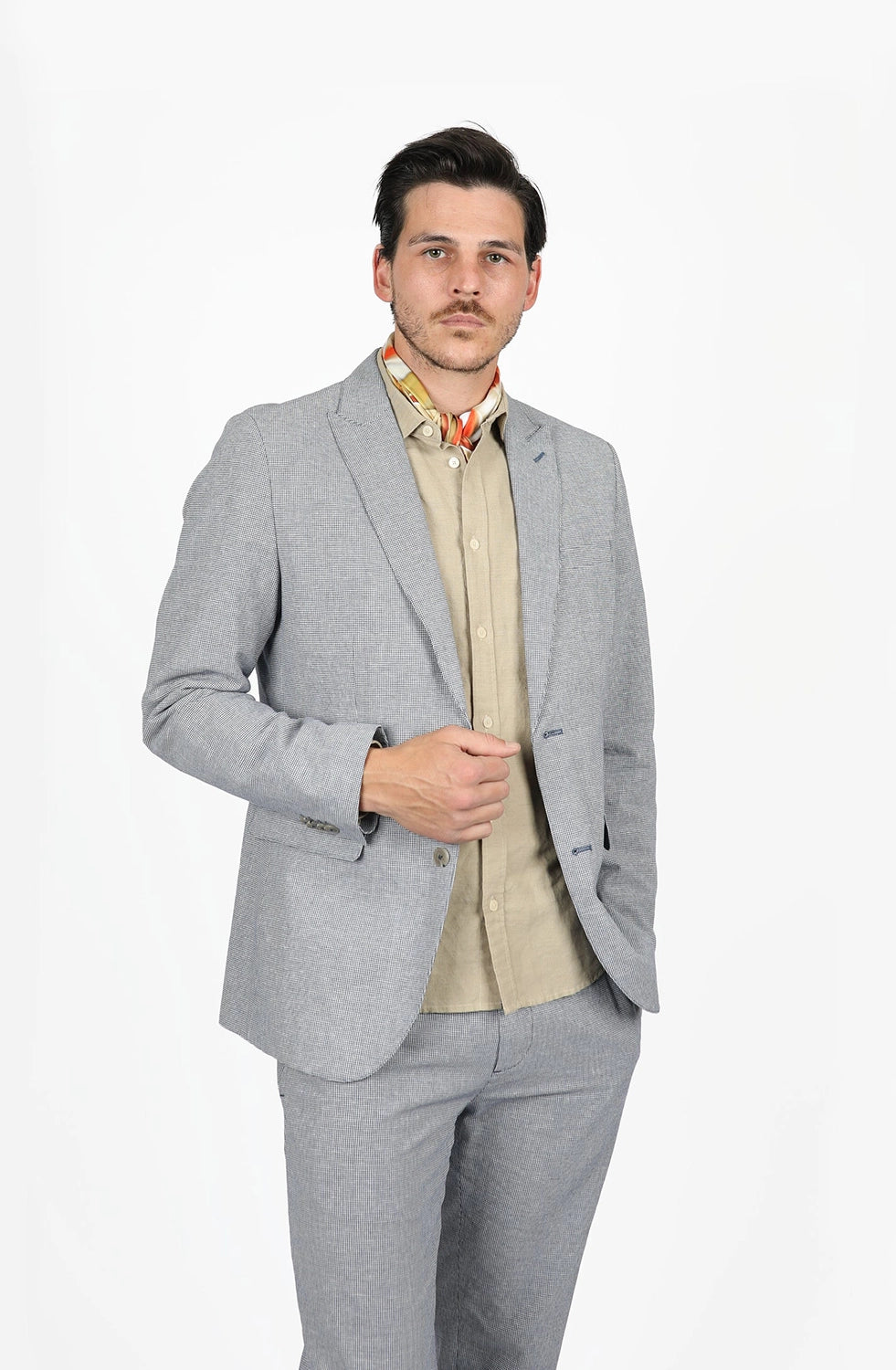 JAMES HARPER LINEN COTTON BLEND HOUNDSTOOTH BLAZER JHJ116