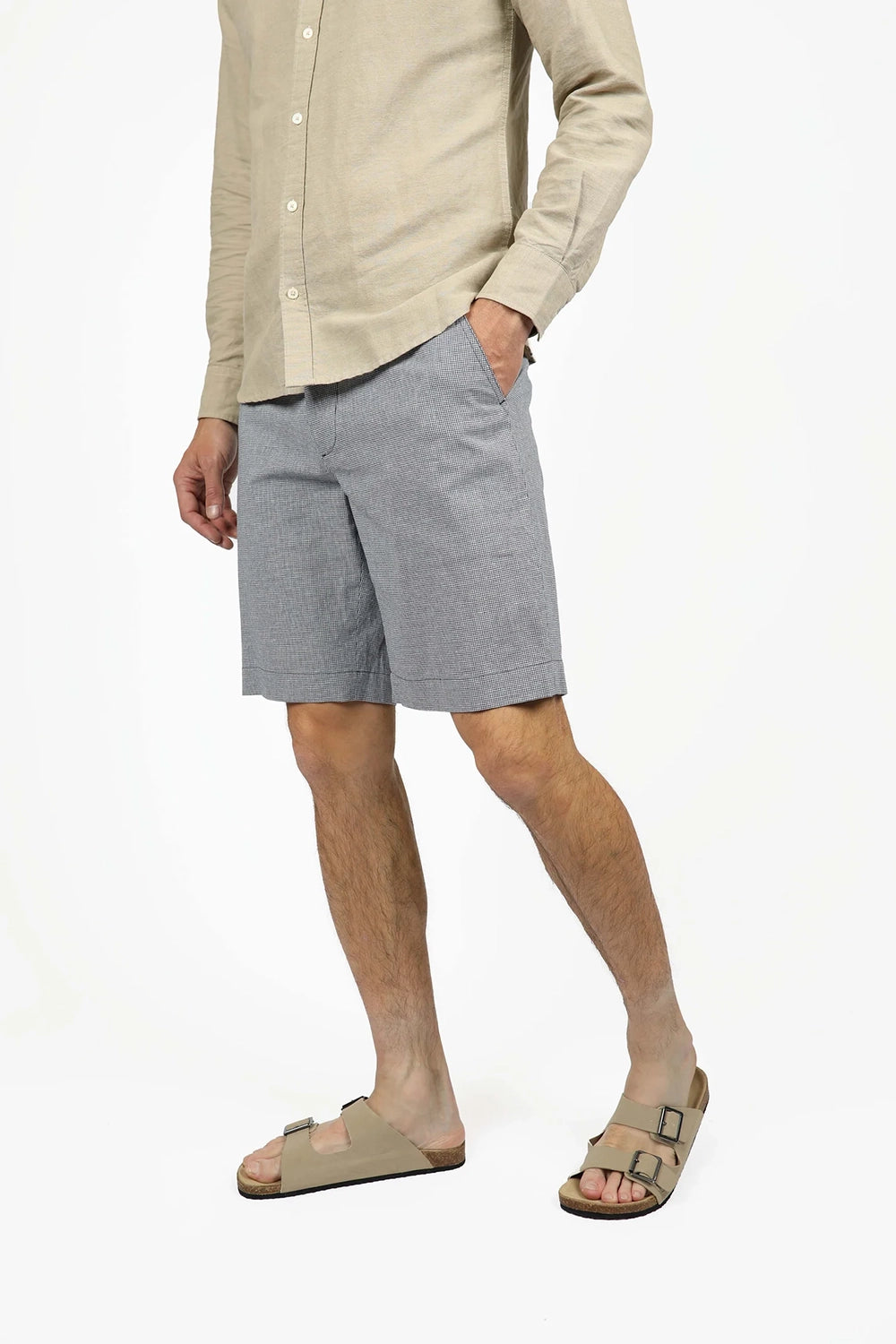 JAMES HARPER LINEN COTTON HOUNDSTOOTH SHORTS JHSH26