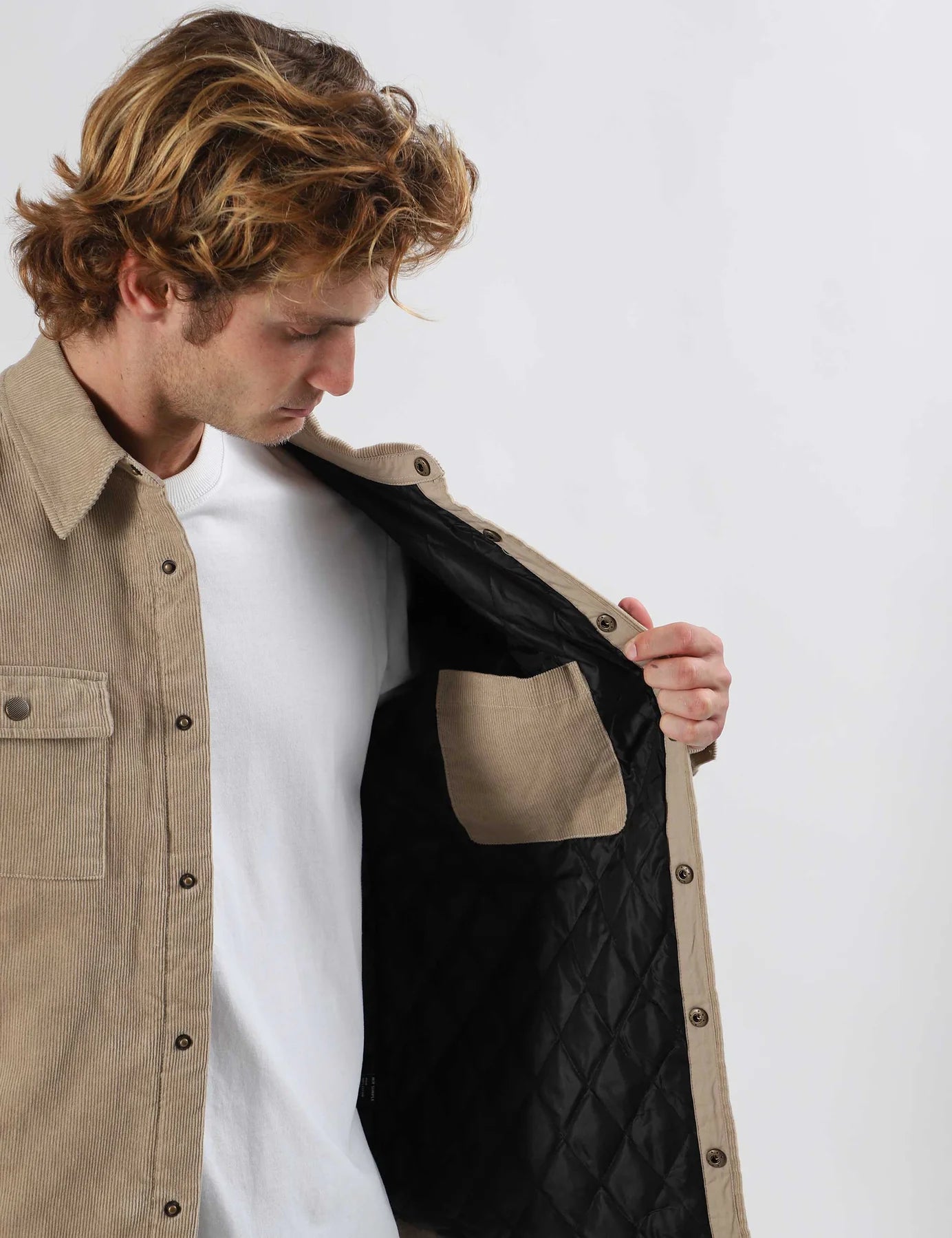 MR SIMPLE QUILTED CORD JACKET M093521