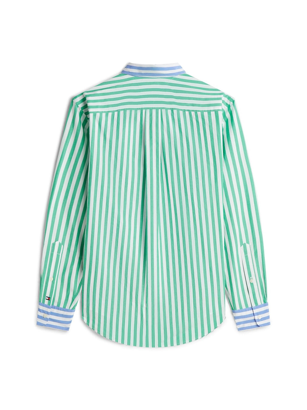 Tommy Hilfiger Paper Touch Embroidered Logo Fun Stripe Shirt in Blue Spell Stripe