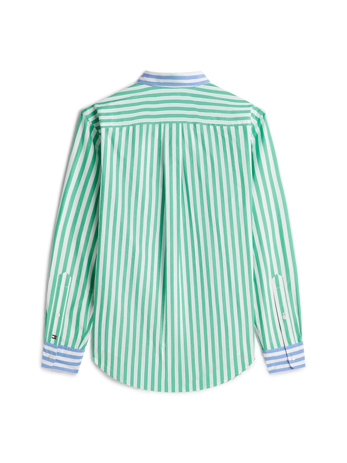 Tommy Hilfiger Paper Touch Embroidered Logo Fun Stripe Shirt in Blue Spell Stripe