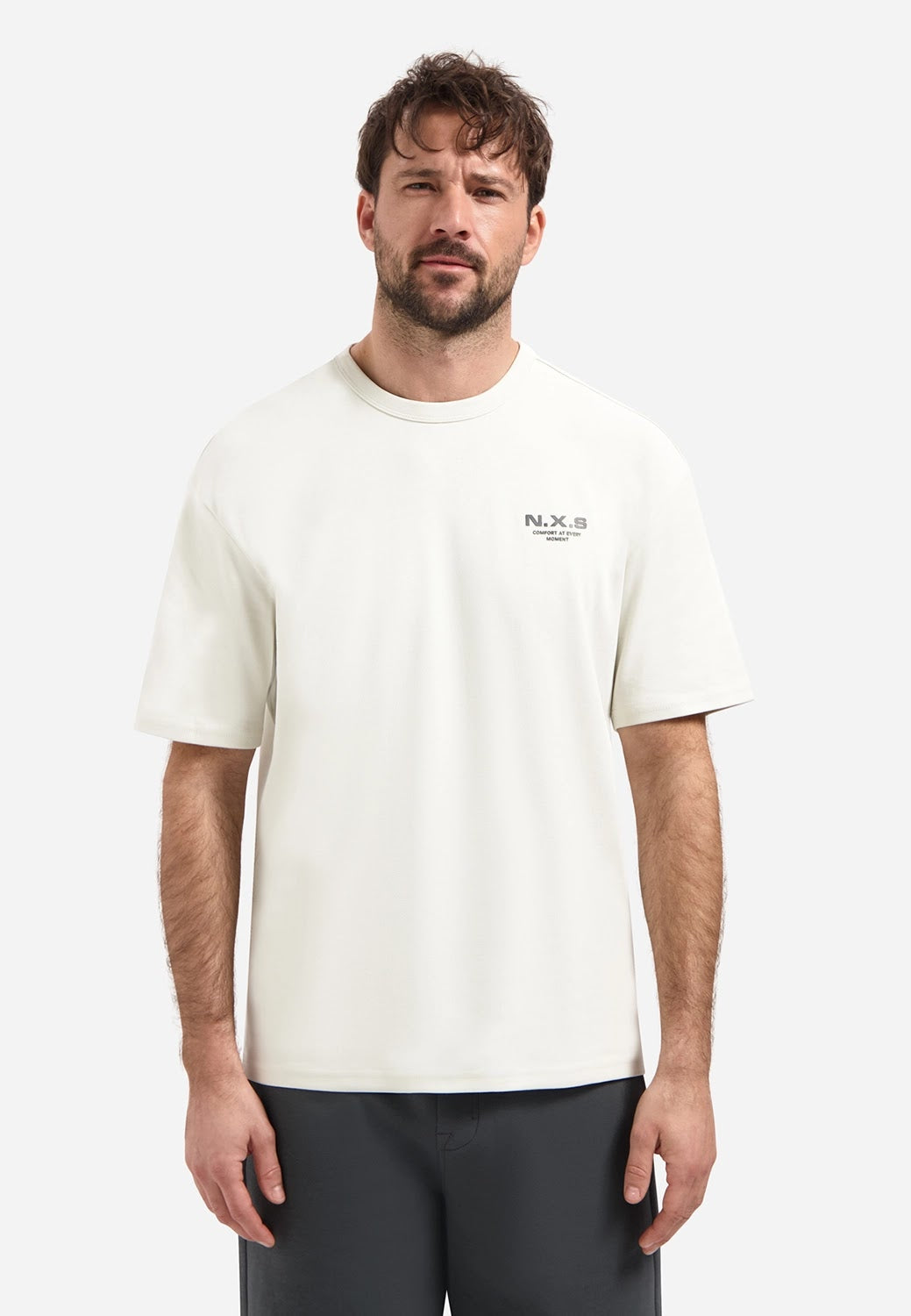 No Excess Logo Relaxed Fit Crew Neck Tee in Kit