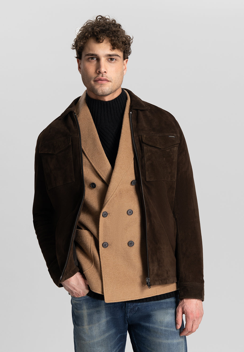 DSTREZZED CARR SEUDE ZIP JACKET 101438