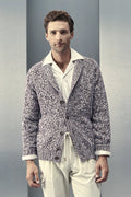 GRAN SASSO 100% ITALIAN WOOL SHAWL NECK MARLE CARDIGAN 10195