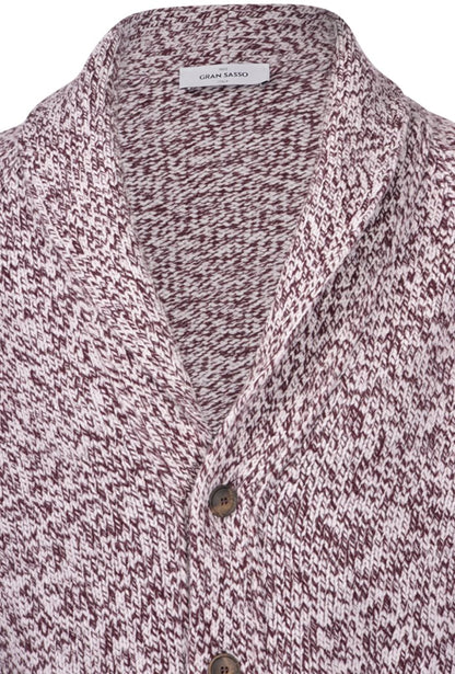 GRAN SASSO 100% ITALIAN WOOL SHAWL NECK MARLE CARDIGAN 10195