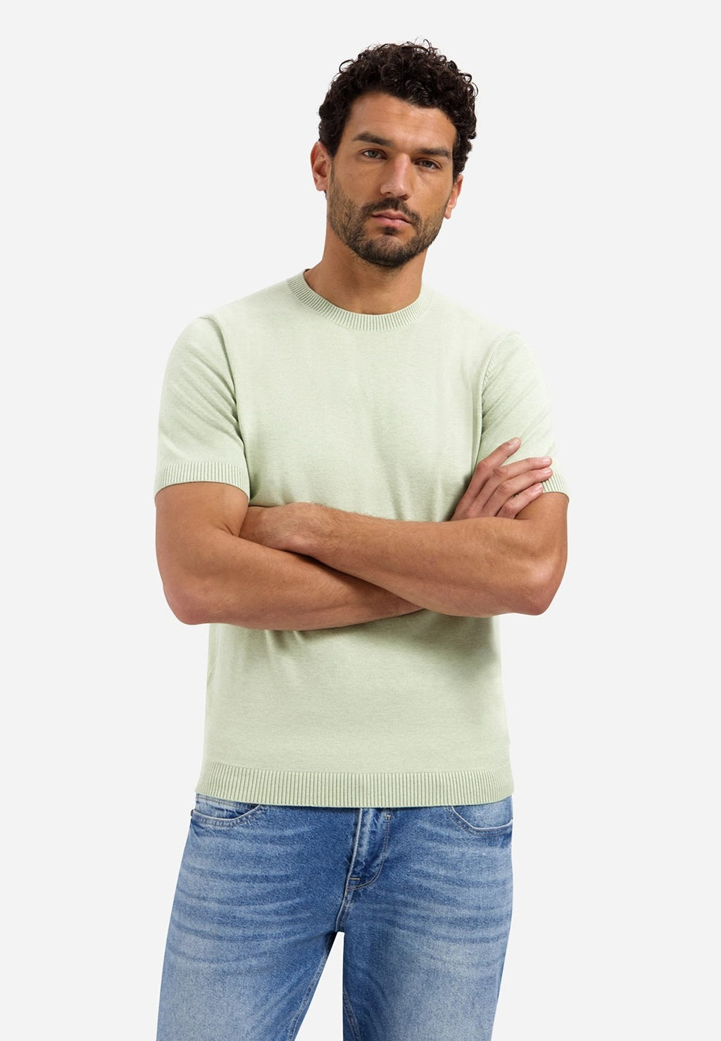 No Excess Knit Crew Neck Tee in Green