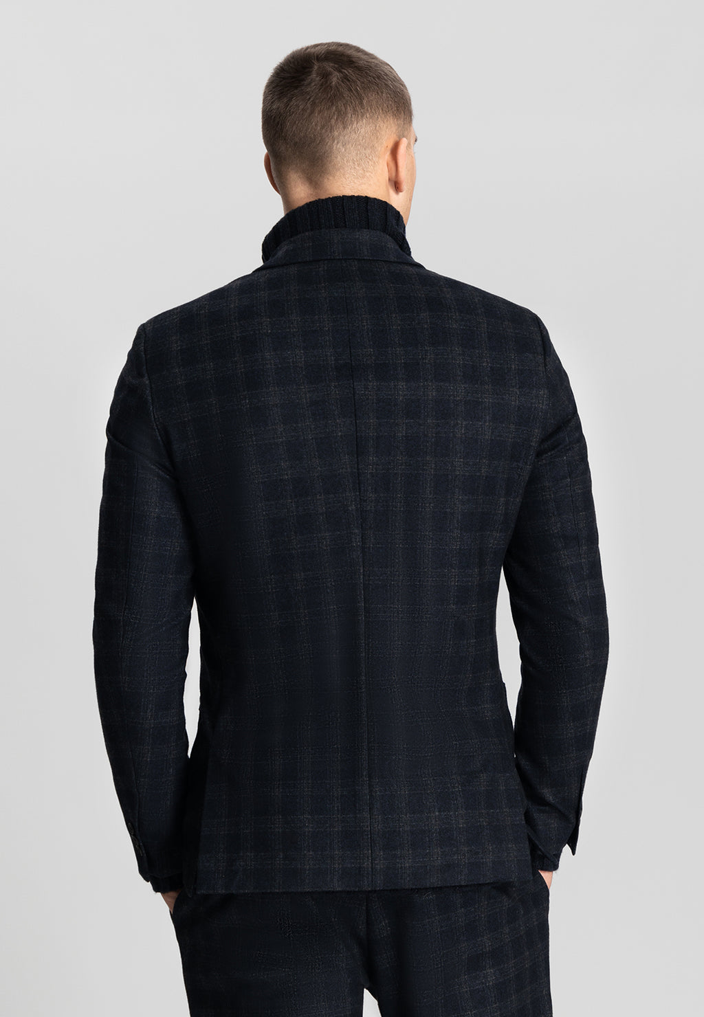 DSTREZZED TRAVEL CHECK STRETCH BLAZER 111346