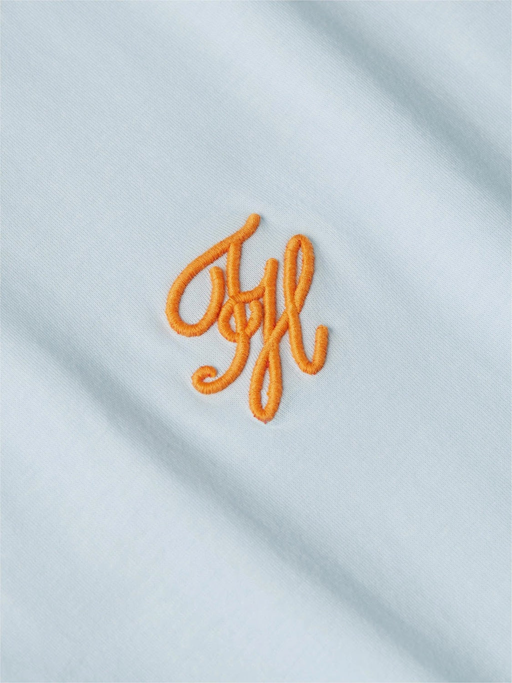 Tommy Hilfiger Script Logo Mercerised Cotton Jersey Tee in Keepsake Blue