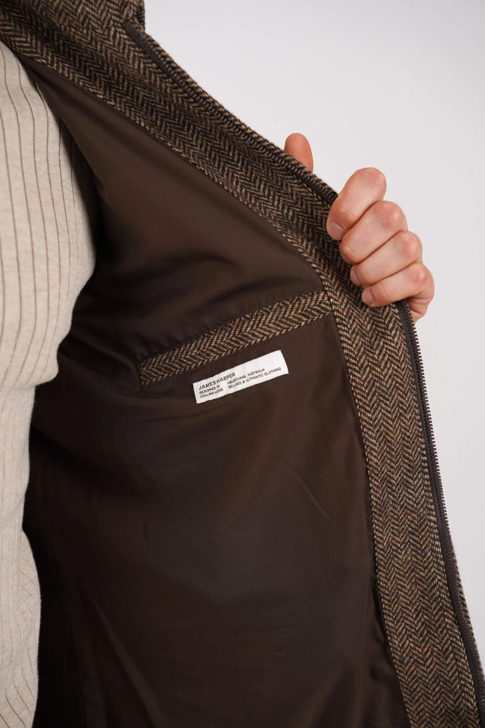 JAMES HARPER HERRINGBONE ZIP JACKET JHJ155