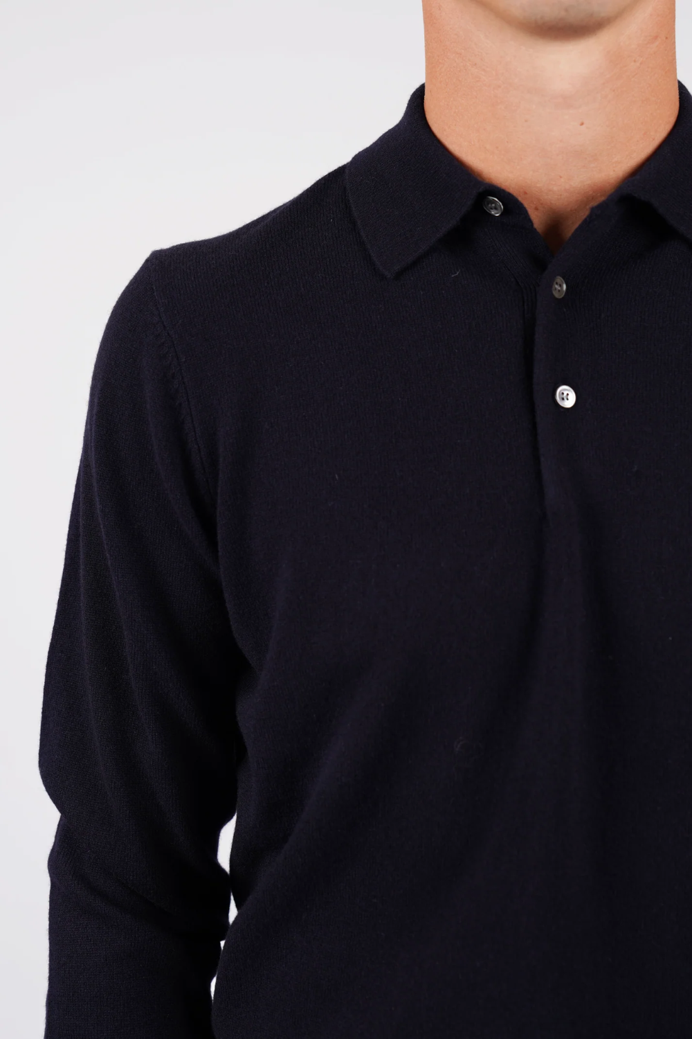 HARDY AMIES PURE MERINO WOOL L/S POLO