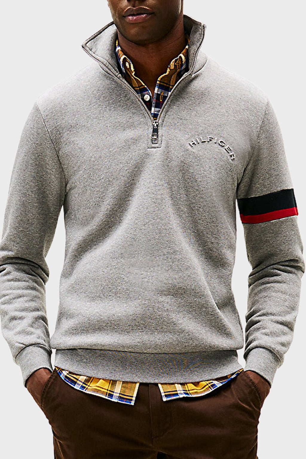 TOMMY HILFIGER RWB INSERT 1/4 ZIP SWEATSHIRT MW0MW40480