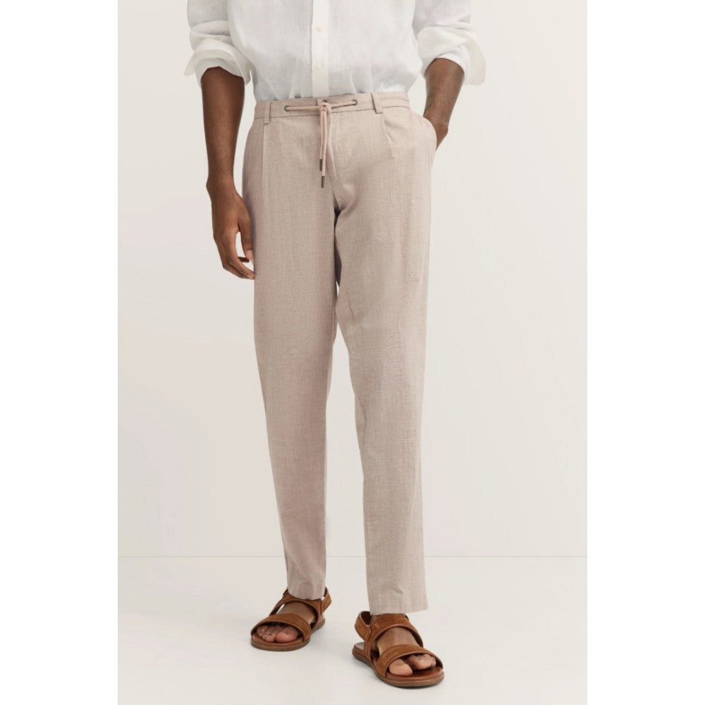 BUGATTI COTTON LINEN STRETCH TAPERED TROUSER 16210E