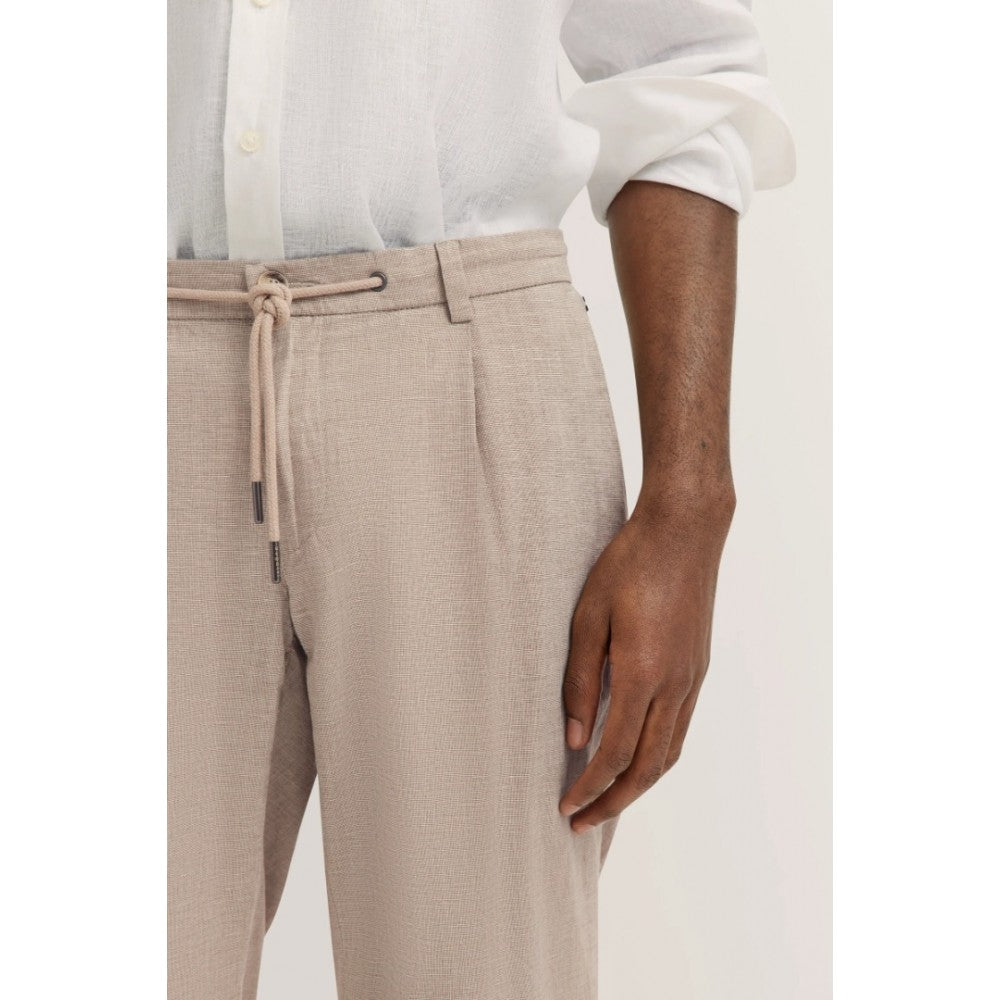 BUGATTI COTTON LINEN STRETCH TAPERED TROUSER 16210E