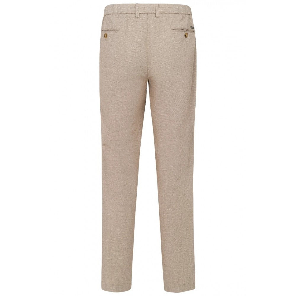 BUGATTI COTTON LINEN STRETCH TAPERED TROUSER 16210E