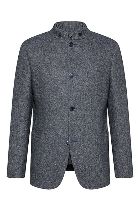 DIGEL ENVER WOOL SILK ZIP OUT COLLAR LONG LINE MODERN FIT BLAZER 1240182
