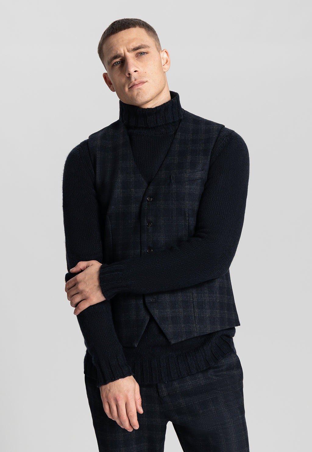 DSTREZZED TRAVEL CHECK GILET 121232