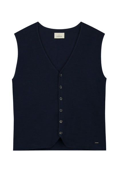 DSTREZZED VIGGO WOOL BLEND SLEEVELESS CARDIGAN VEST 121238