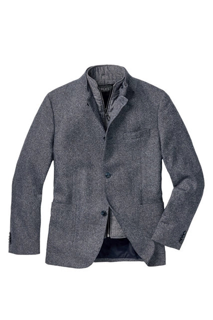 DIGEL ENVER WOOL SILK ZIP OUT COLLAR LONG LINE MODERN FIT BLAZER 1240182