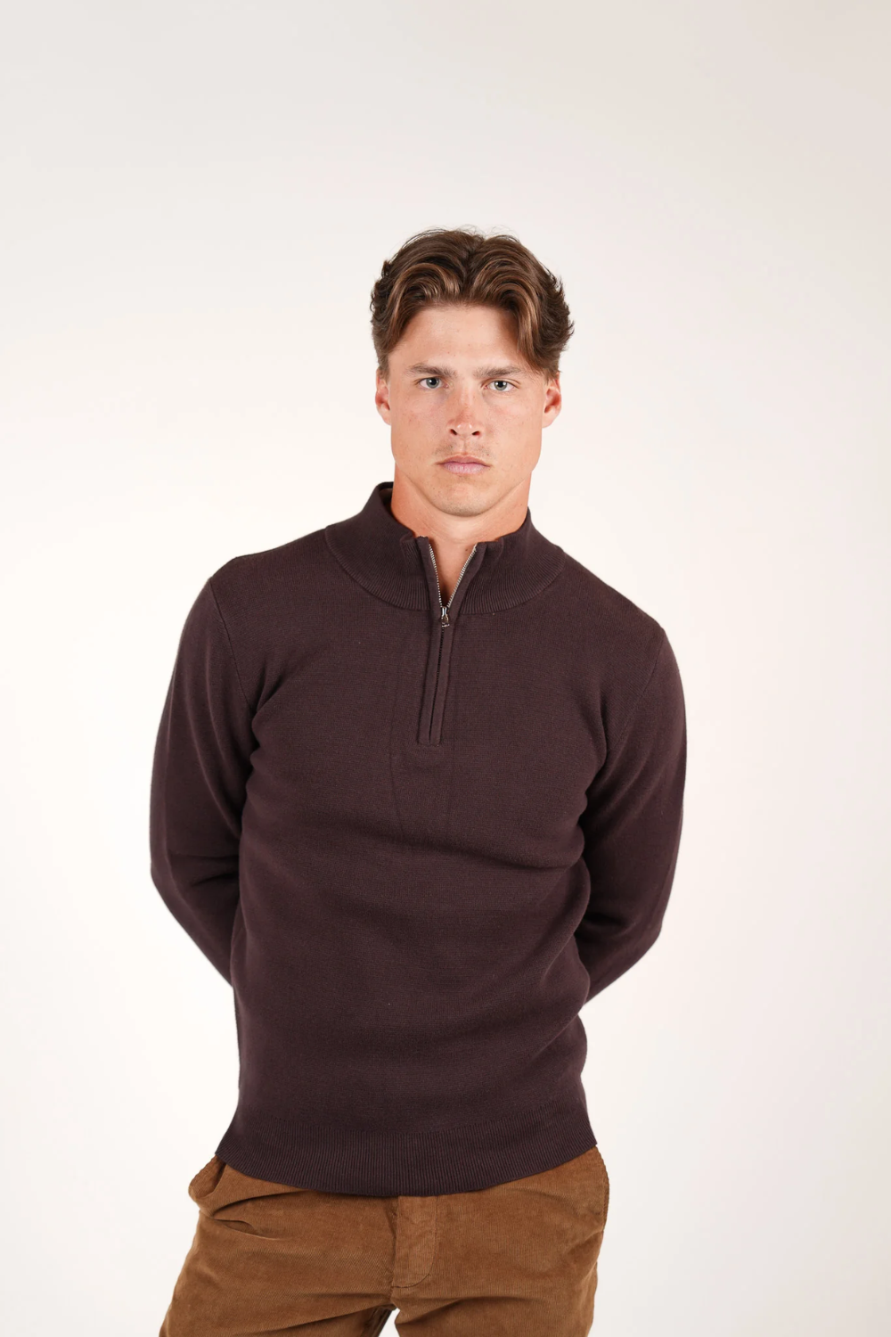 JAMES HARPER 1/4 ZIP NECK COTTON KNIT JHK84