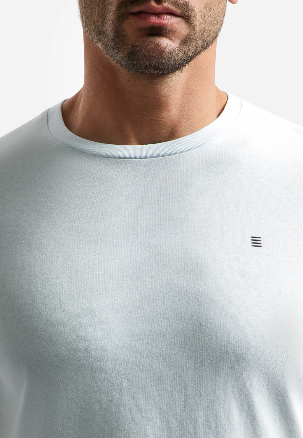No Excess Solid Crew Neck Tee in Sky