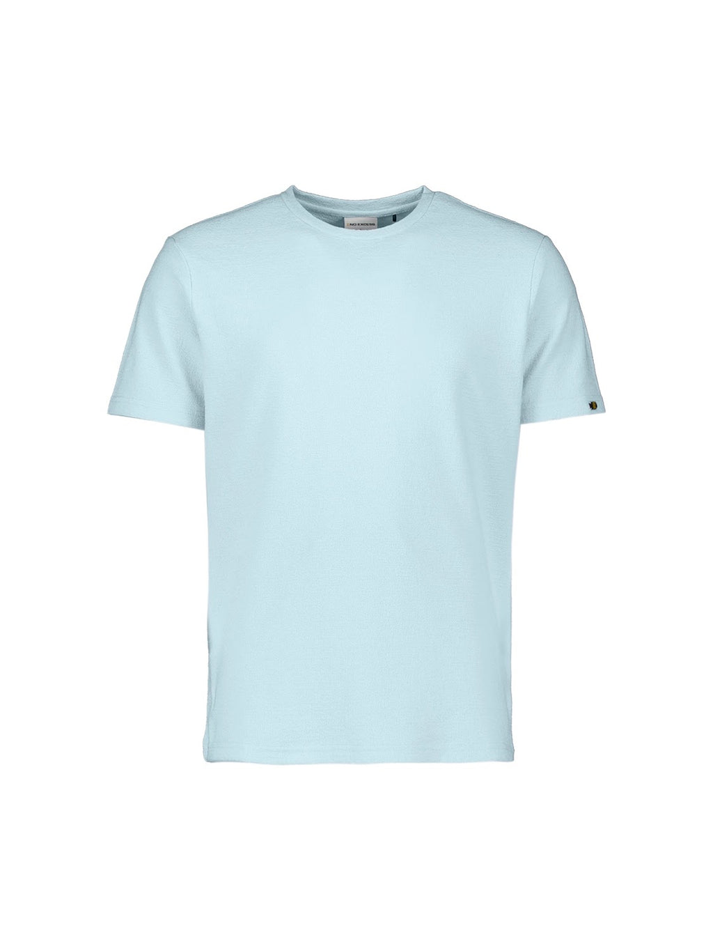 No Excess Crepe Textured Crew Neck Tee in Sky