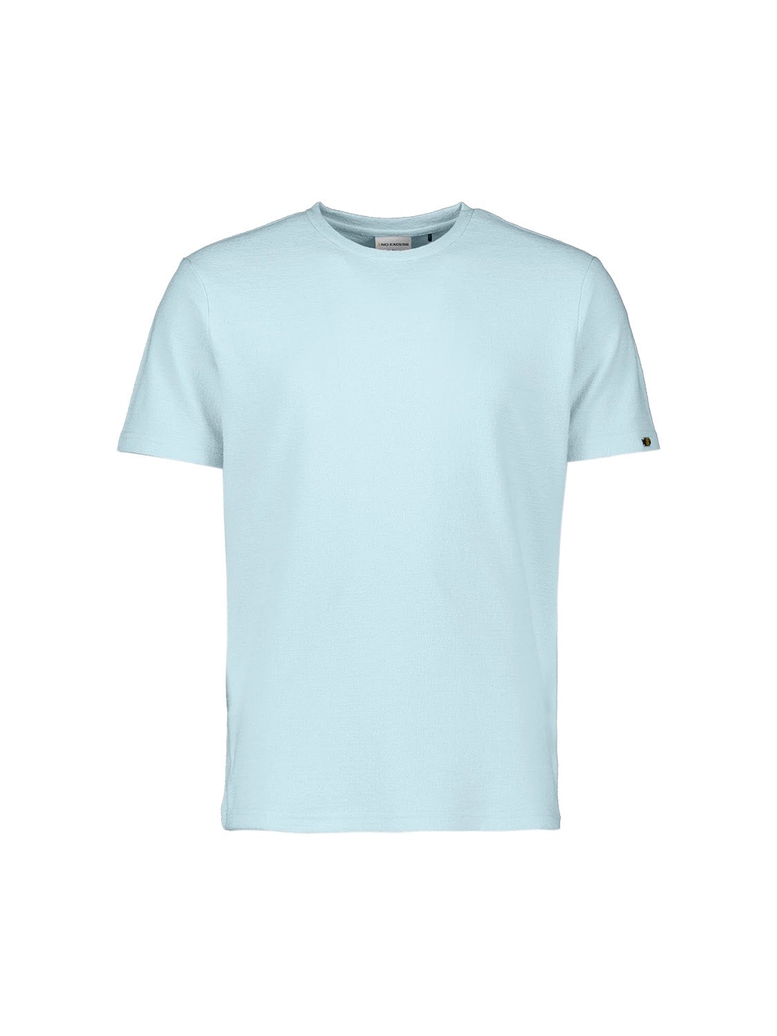 No Excess Crepe Textured Crew Neck Tee in Sky