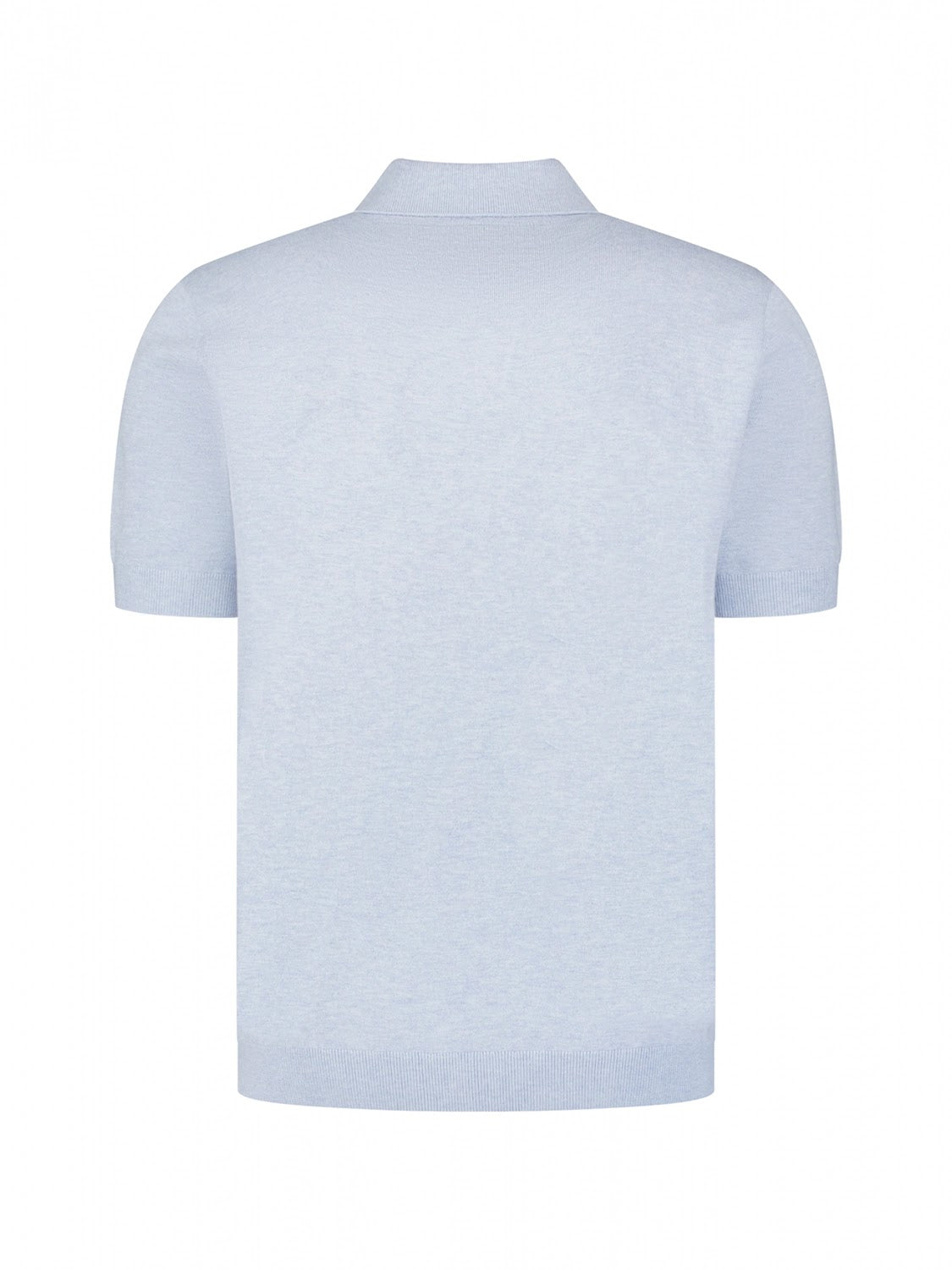 No Excess Johnny Collar Knit Polo in Blue