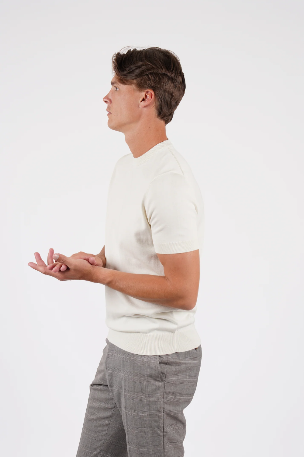 HARDY AMIES COTTON SILK S/S KNITWEAR TSHIRT