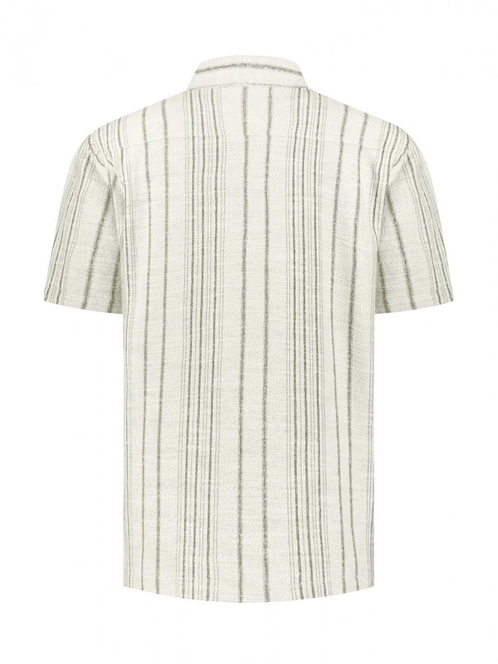 No Excess Soft Cotton Textured Stripe Short Sleeve Shirt in Desert