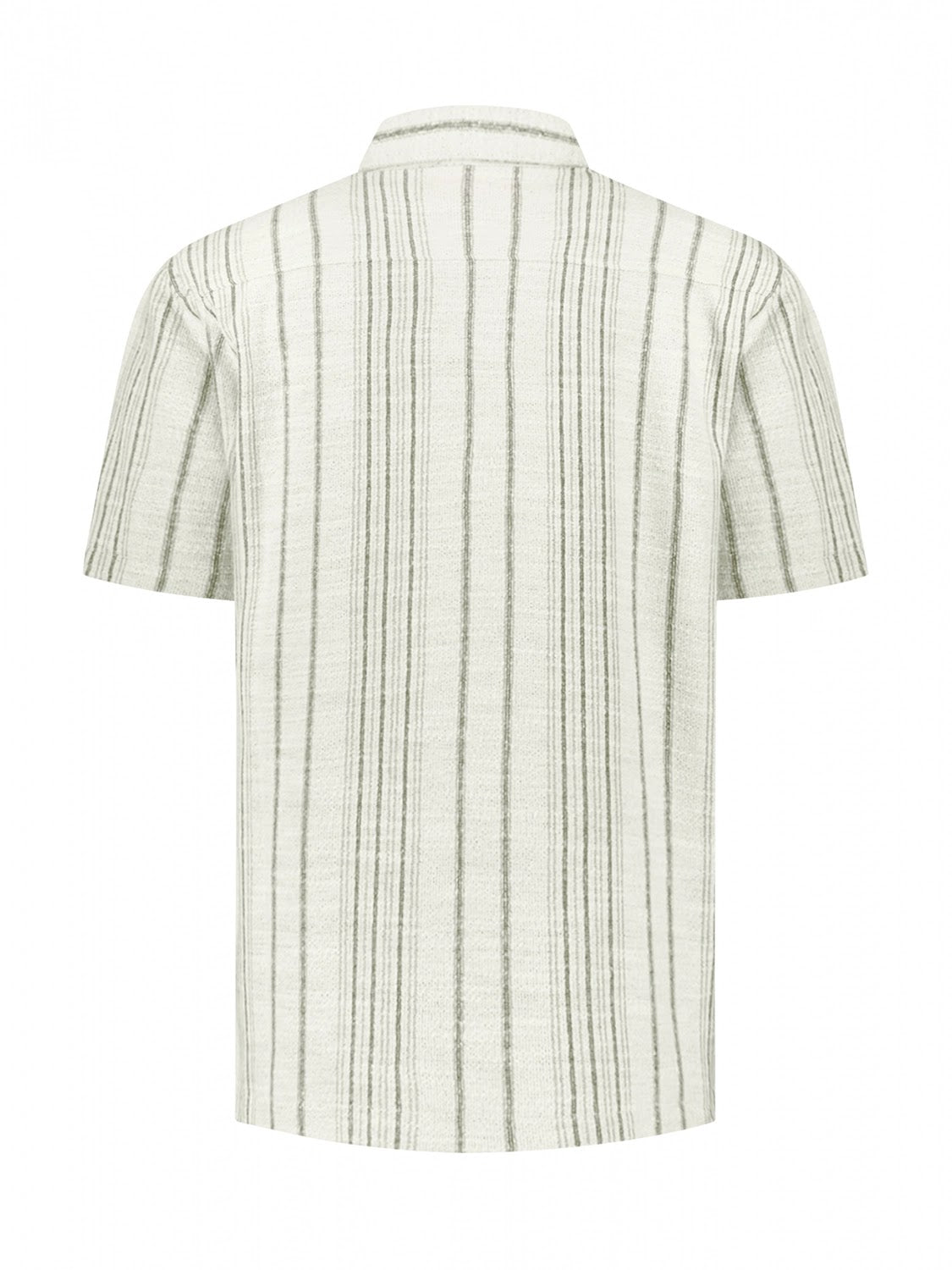 No Excess Soft Cotton Textured Stripe Short Sleeve Shirt in Desert