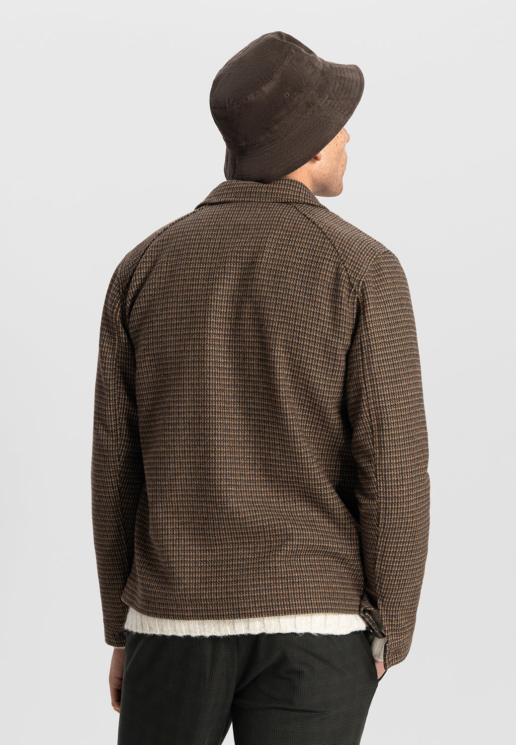 DSTREZZED TANN HOUNDSTOOTH OVERSHIRT 150024