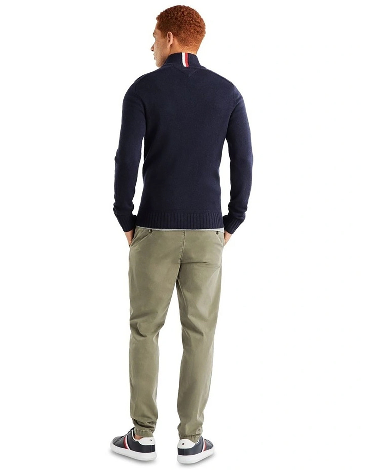TOMMY HILFIGER MERINO WOOL ZIP MOCK NECK KNIT MW0MW33098