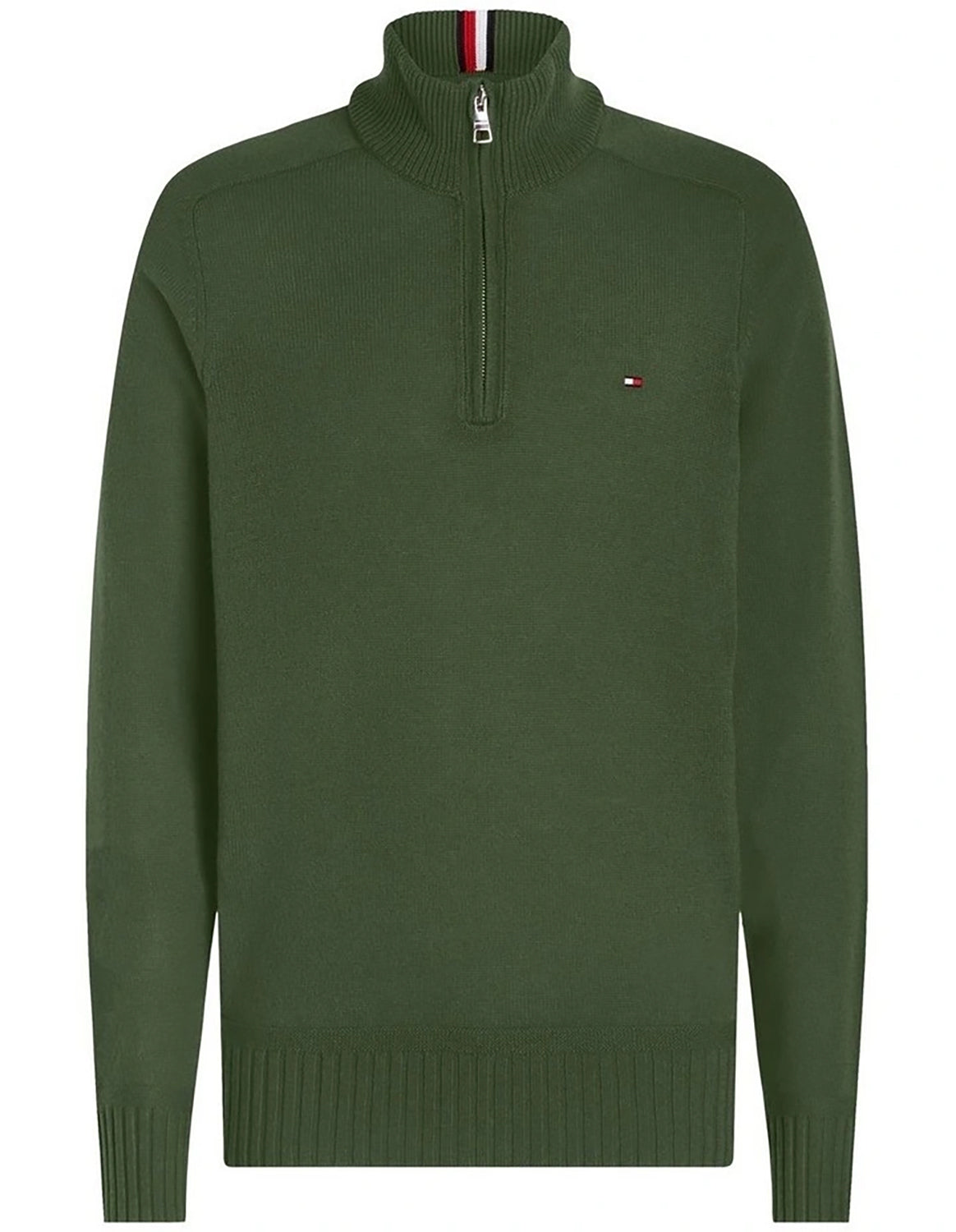 TOMMY HILFIGER MERINO WOOL ZIP MOCK NECK KNIT MW0MW33098