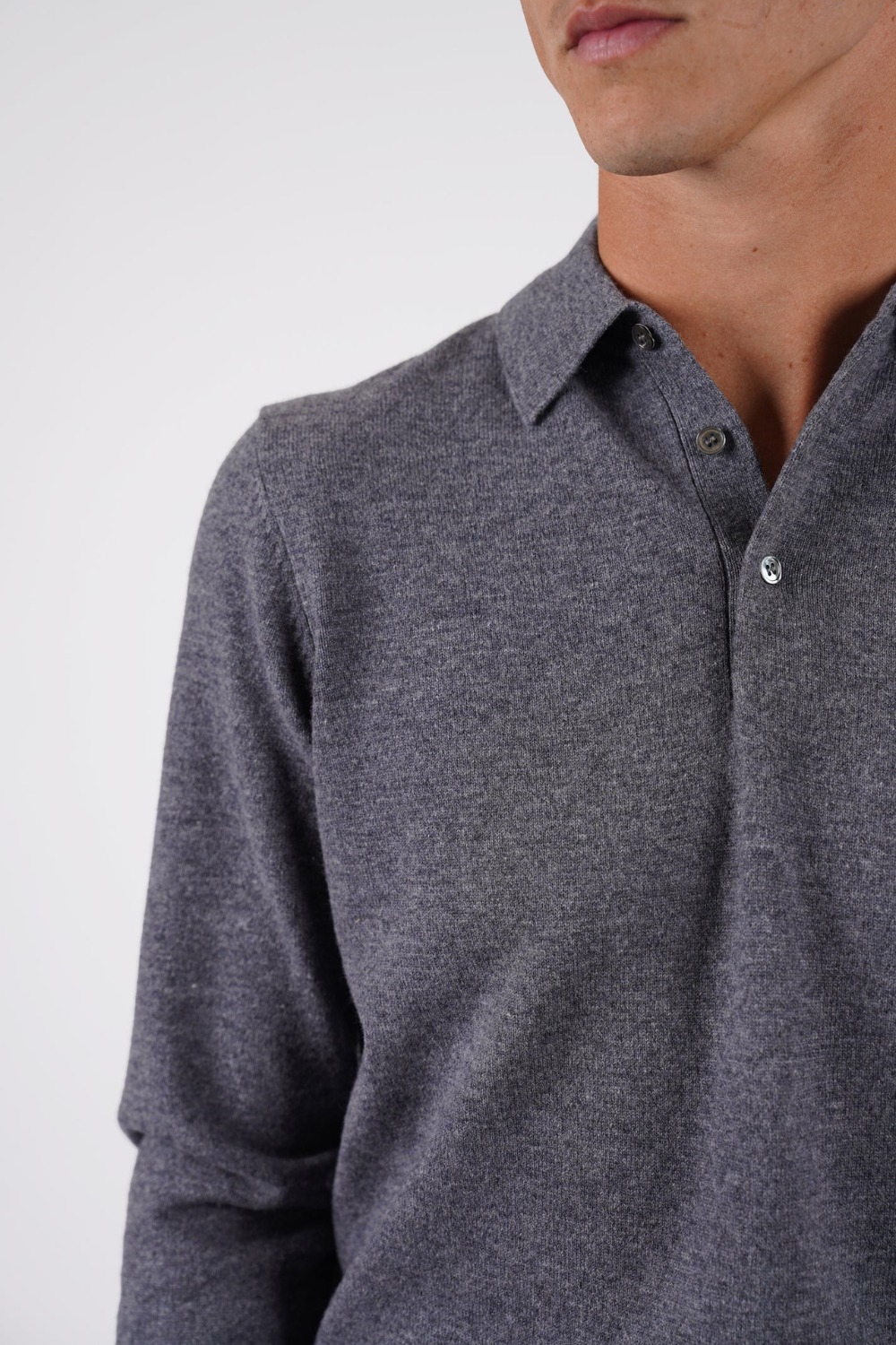HARDY AMIES PURE MERINO WOOL L/S POLO