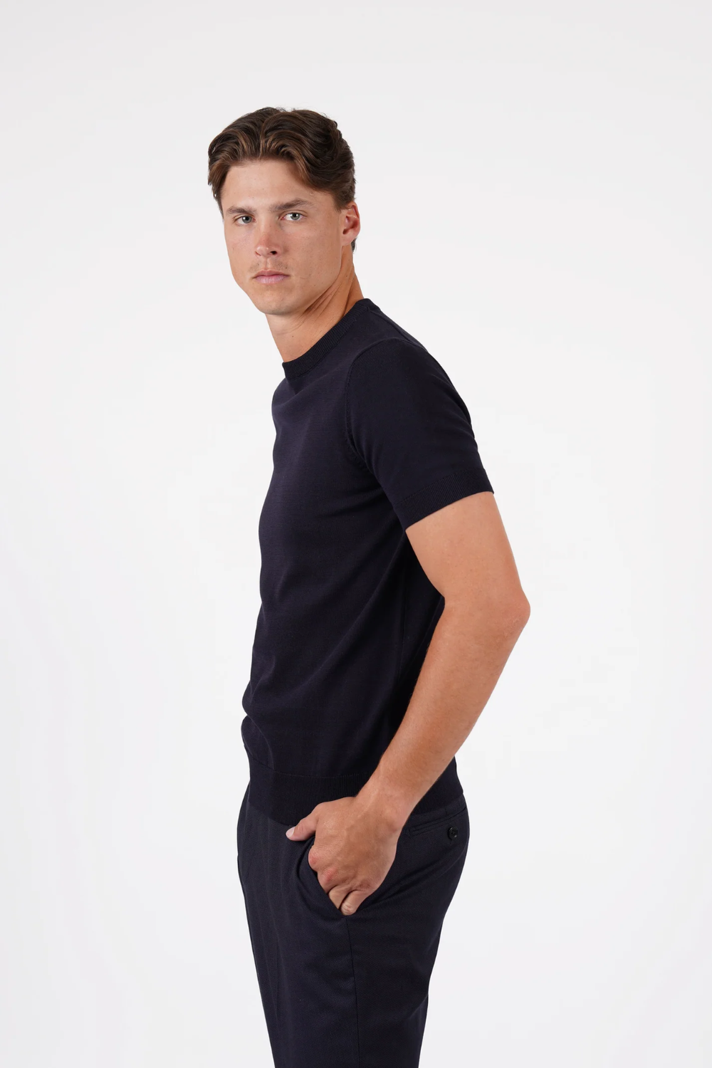HARDY AMIES COTTON SILK S/S KNITWEAR TSHIRT