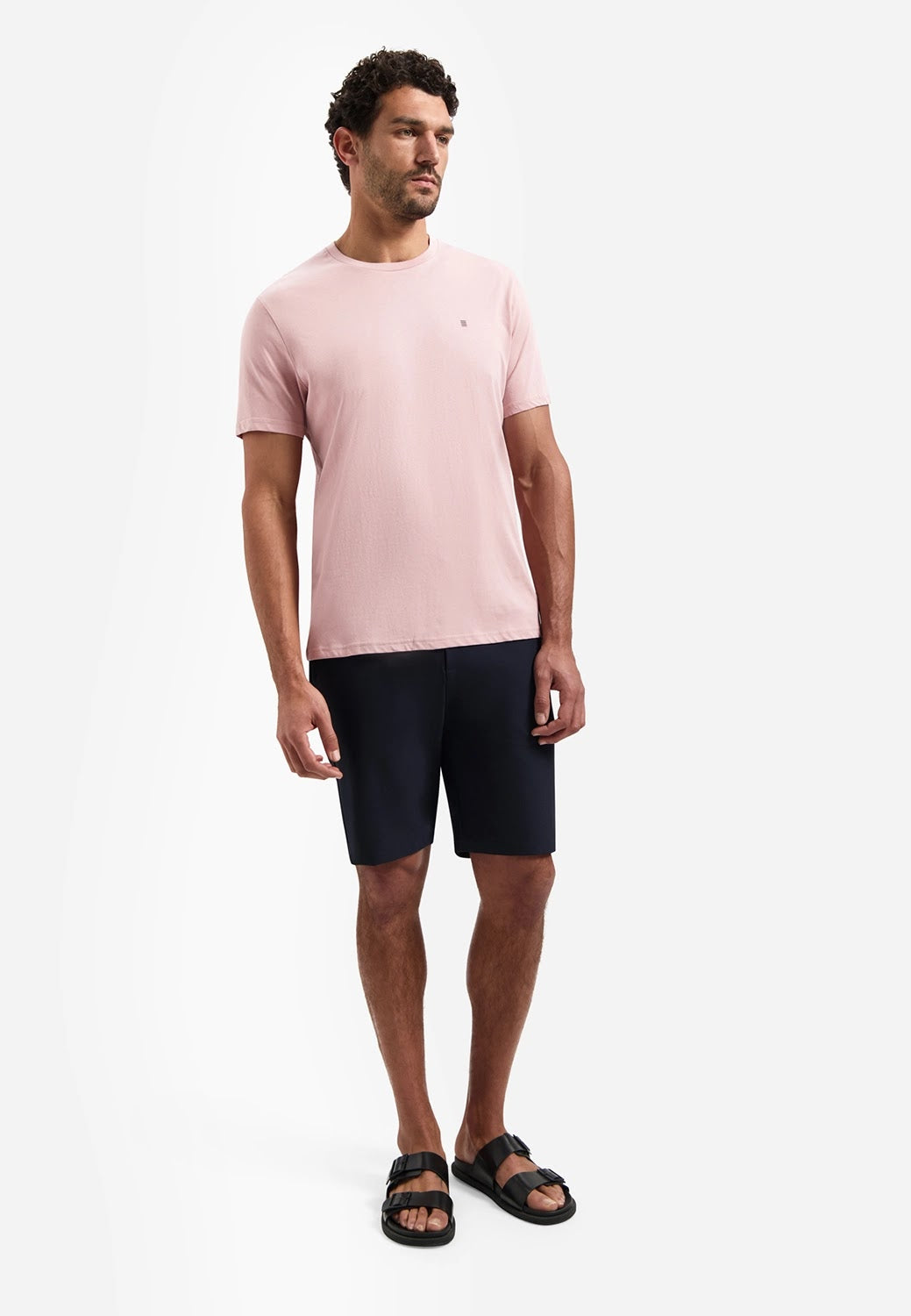 No Excess Solid Crew Neck Tee in Light Mauve