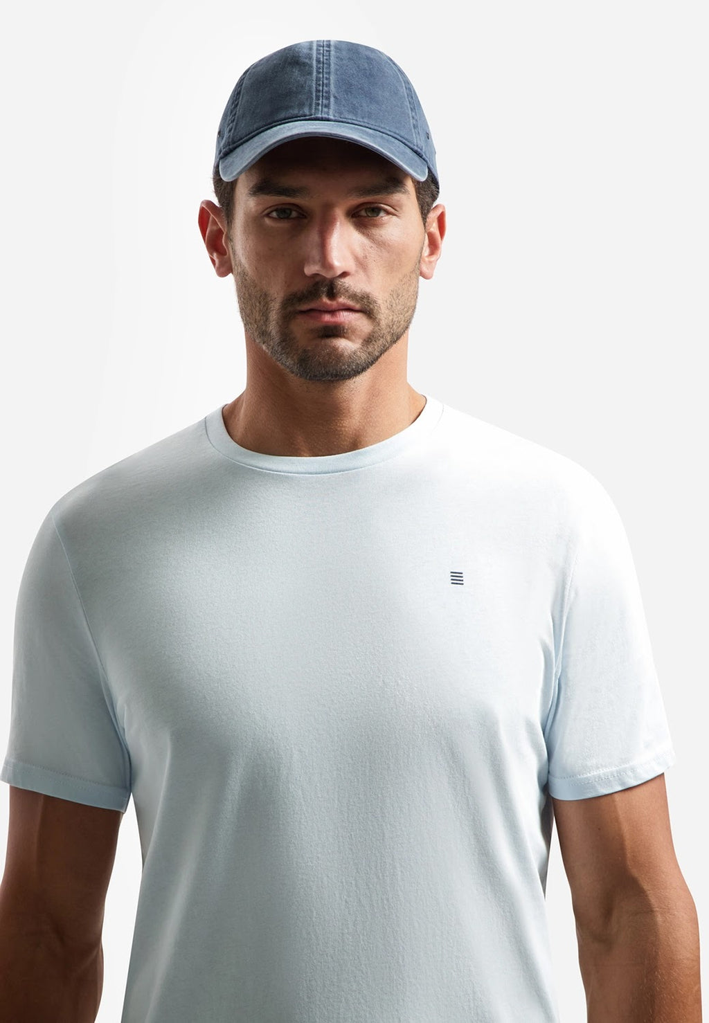 No Excess Solid Crew Neck Tee in Sky