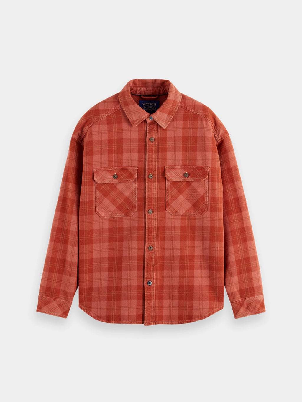 SCOTCH & SODA WASHED DENIM CHECK OVERSHIRT 180860