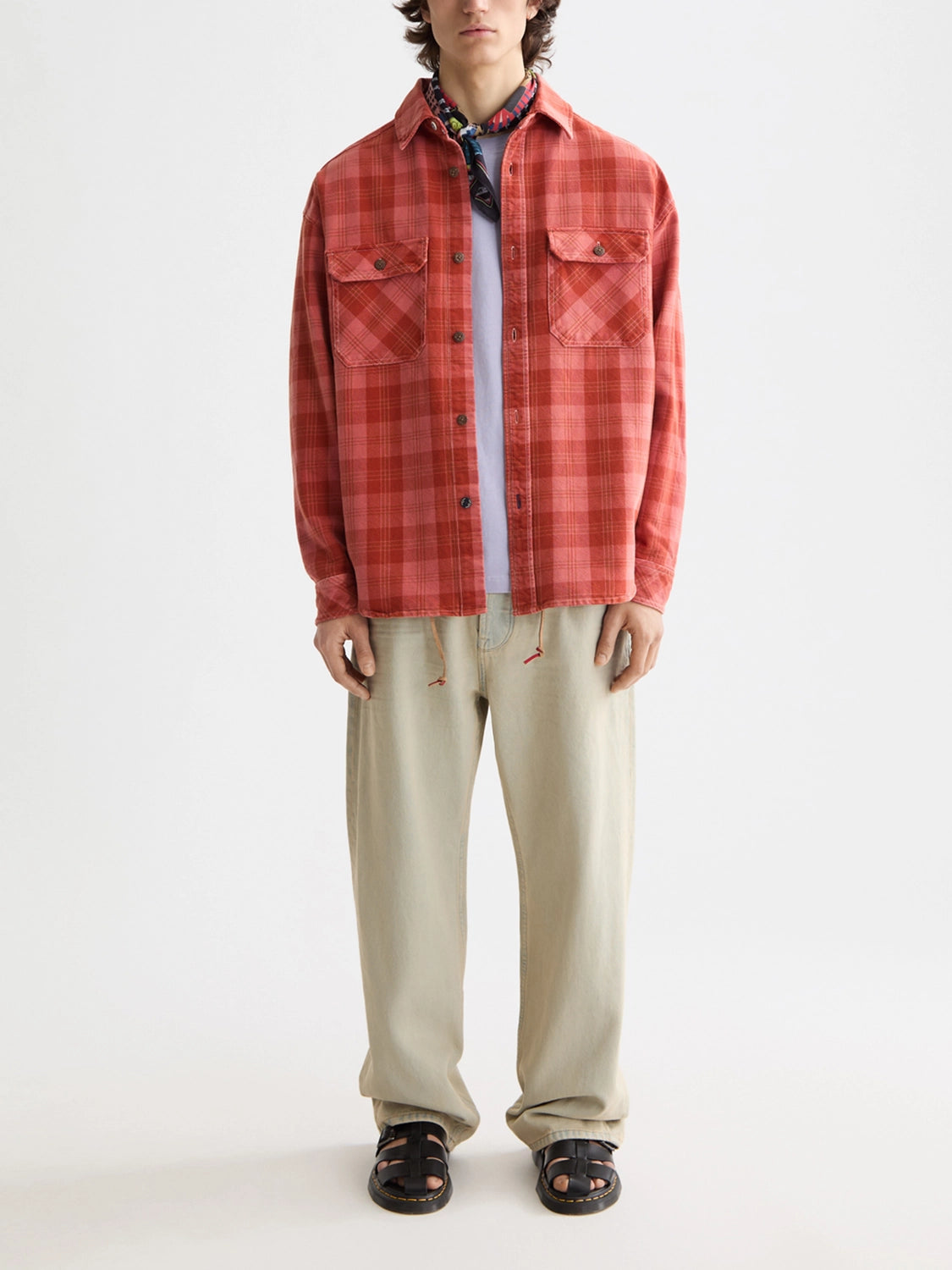 SCOTCH & SODA WASHED DENIM CHECK OVERSHIRT 180860