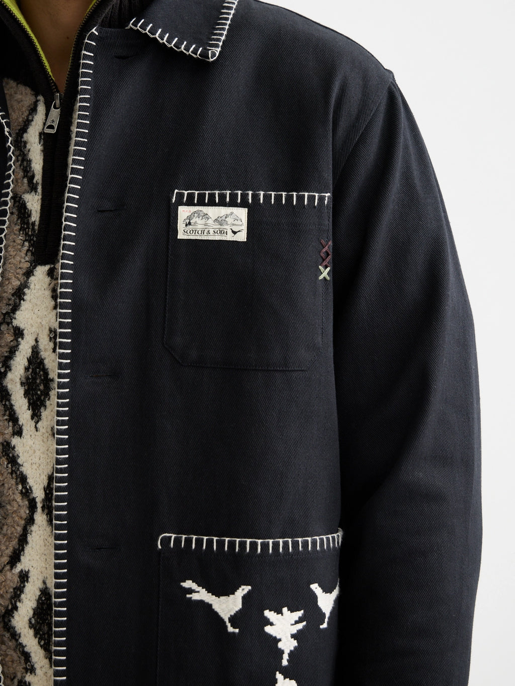 SCOTCH & SODA EMBROIDERED WORKER JACKET 181132