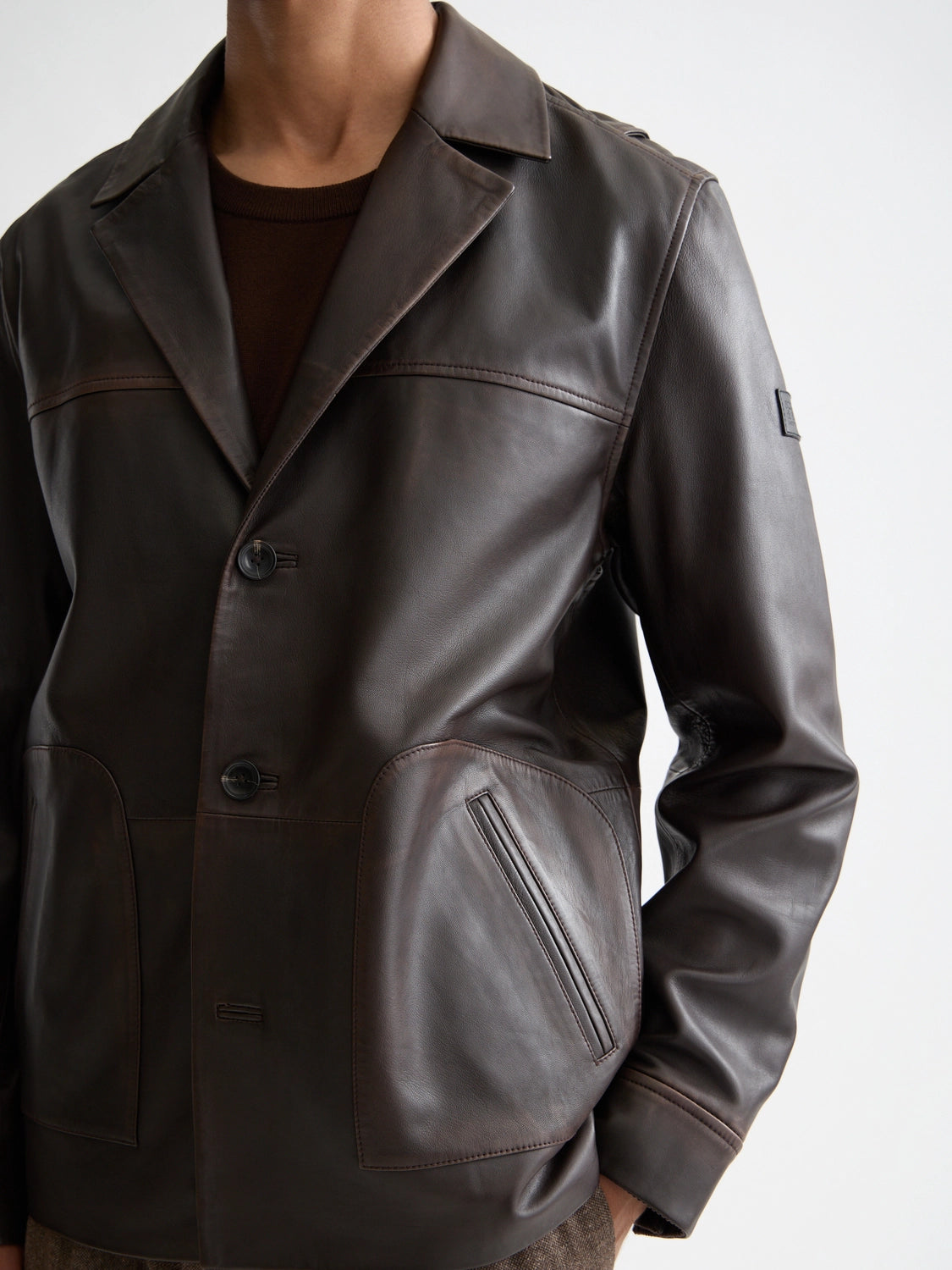 SCOTCH & SODA VINTAGE LEATHER BLAZER 181153