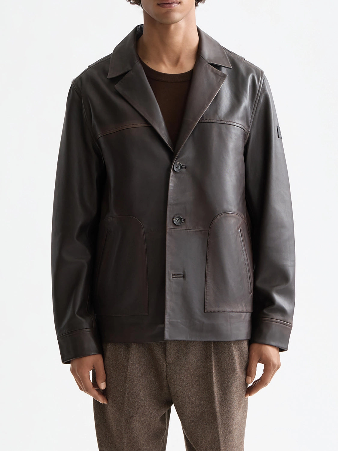 SCOTCH & SODA VINTAGE LEATHER BLAZER 181153