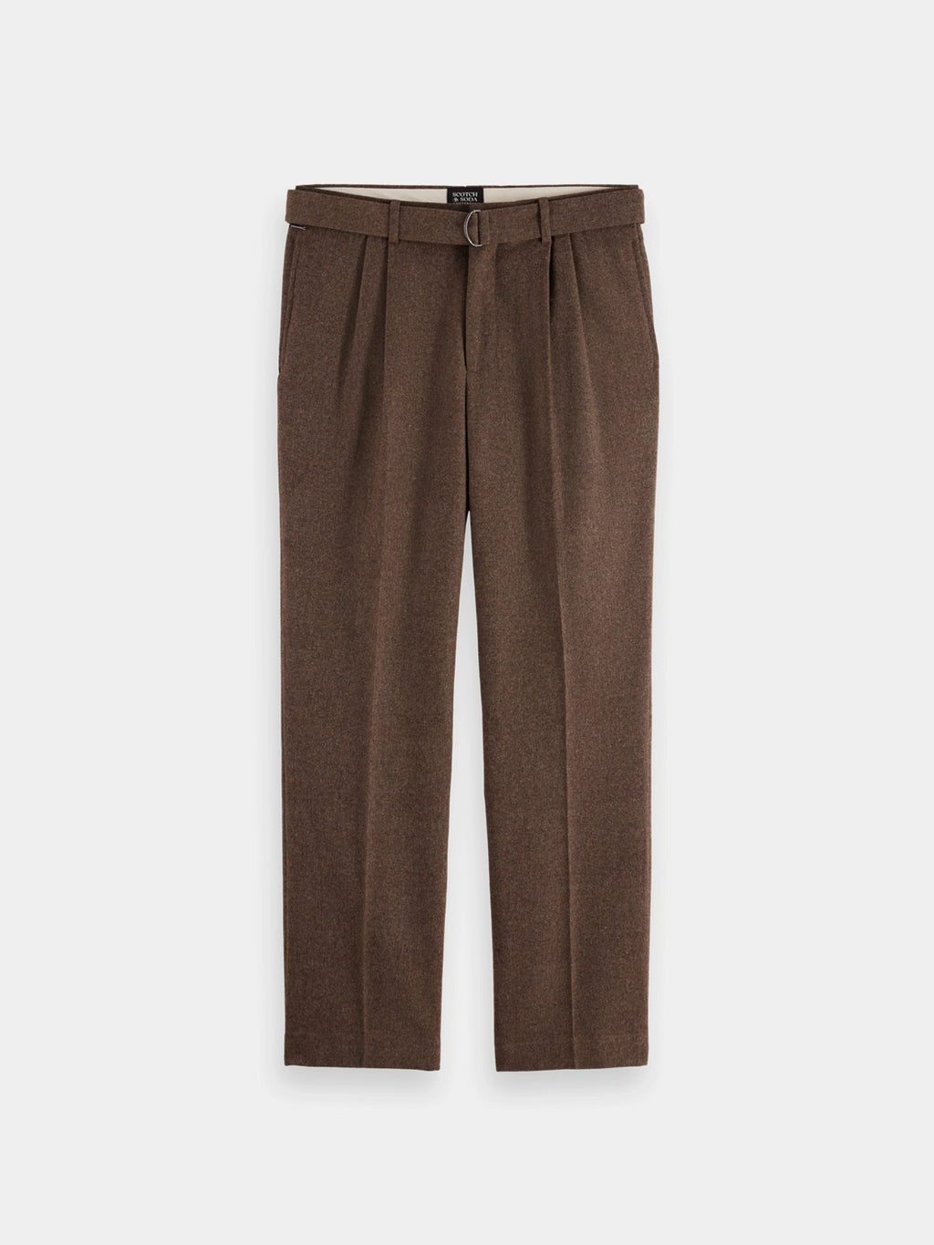 SCOTCH & SODA RELAXED STRAIGHT PLEATED H/BONE TROUSER 181176